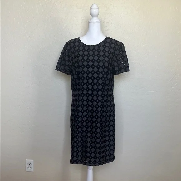 Banana Republic Cobalt Blue/Black Geometric Design Dress Size12. - Picture 1 of 10